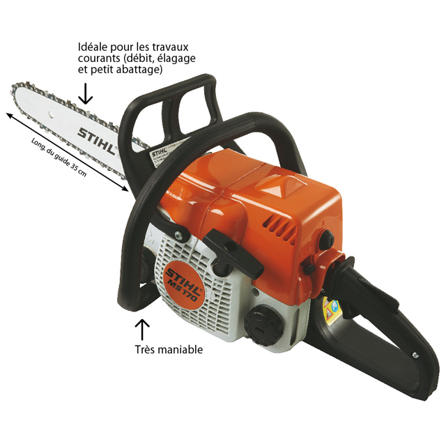 Tronçonneuse thermique STIHL MS170 - Tronçonneuses 